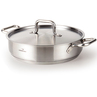 HOMICHEF Braiser Pan with Lid Nickel Free Stainless Steel - Matte Polished Braiser with Stainless Steel Lid - Heavy Weight Braising Pan Non Toxic Induction