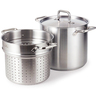 HOMICHEF Nickel Free Stainless Steel Pasta Pot With Strainer and Lid - Commercial Grade Stainless Steel Veggie Steam Baskets
